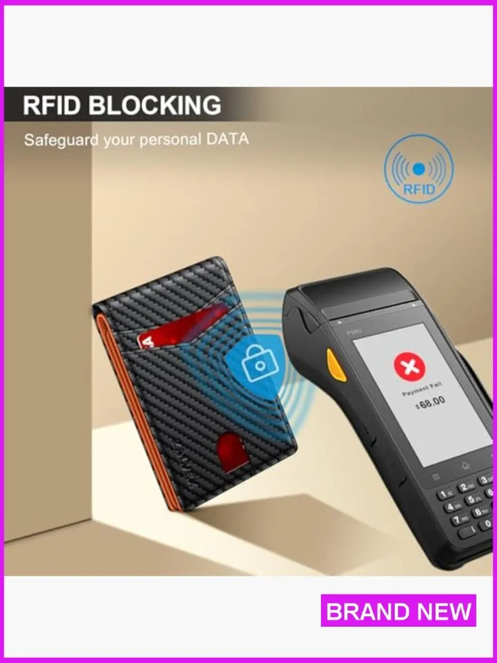 Slim RFID Blocking Leather Wallet Minimalist Bifold Card Holder Gift